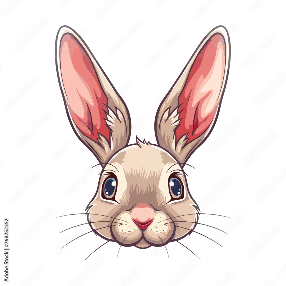 Cute rabbit head icon over white background vector