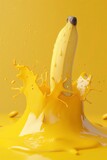 Professionnel photographe of a Banana, splash effect, isolated 