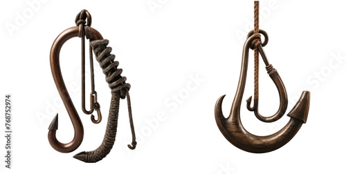 set of hook isolated on transparent background