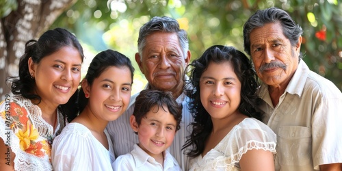 hispanic family concept with full member of family