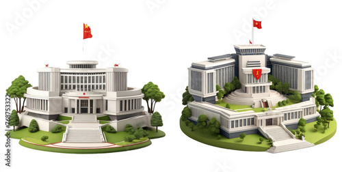 set of independence palace isolated on transparent background