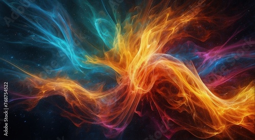 Radiant Spectrum of Shimmering Particles, Abstract Colorful Background © ArtiKreatif
