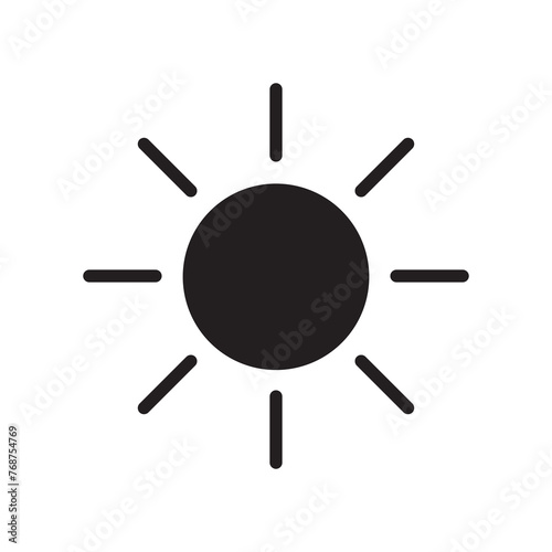 Sun vector icon.vector flat simple illustration on white background..eps