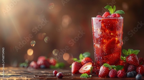 Refreshing Iced Tea With Strawberries and Mint
