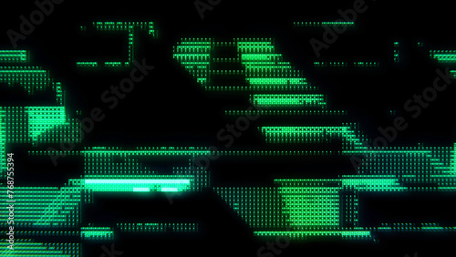 Photos Abstract retro gaming background in perspective with green monochrome phosphor C
