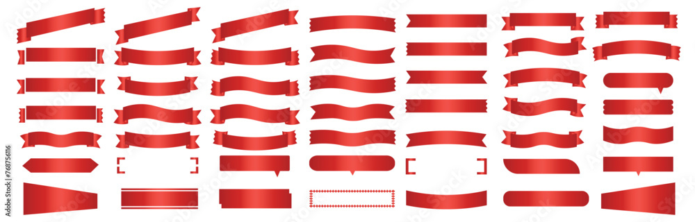 a huge set of ribbons and banners. Volumetric gradient red shapes for advertising, banners, invitations, booklets, sale a huge set of ribbons and banners. Volumetric gradient red shapes for advertising, banners, invitations, booklets, sale