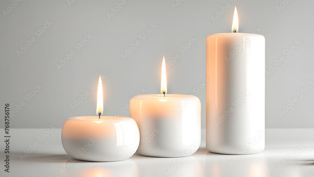 Spiritual Template 3D Burning Candle for Inner Peace, Spiritual Enlightenment, and Tranquility