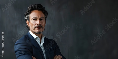Successful Businessman Posing for a Magazine Cover with a Confident and Determined Expression