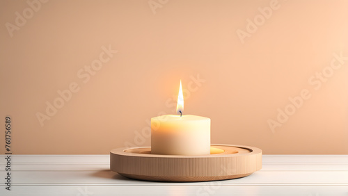 Meditation Template 3D Burning Candle for Inner Peace  Serenity  and Spiritual Enlightenment
