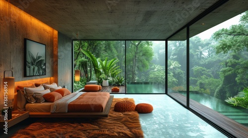 Bedroom With Central Pool