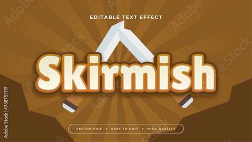 Brown and white skirmish 3d editable text effect - font style
