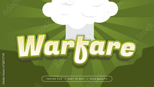 White green and yellow warfare 3d editable text effect - font style