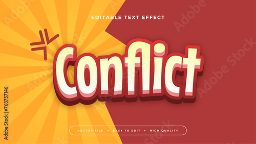 Orange yellow and red conflict 3d editable text effect - font style