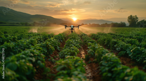 Unmanned Irrigation: Drones Redefine Agricultural Water Management,generated by IA