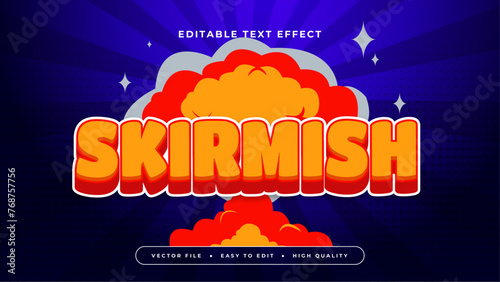 Red blue and orange skirmish 3d editable text effect - font style