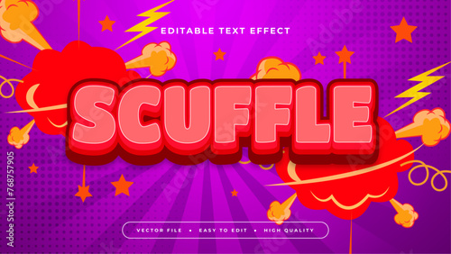 Red orange and purple violet scuffle 3d editable text effect - font style