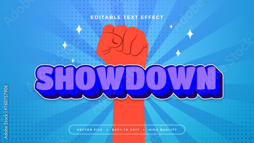 Blue red and purple violet shutdown 3d editable text effect - font style