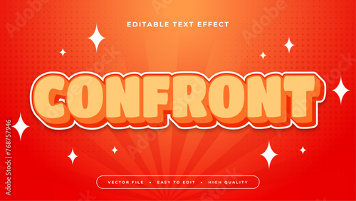 Orange red and white confront 3d editable text effect - font style