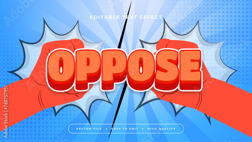 Red and blue oppose 3d editable text effect - font style