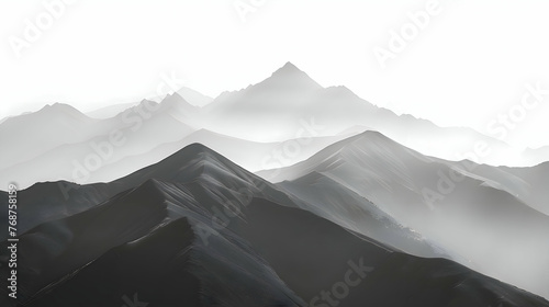 Minimalist photography of mountains. High-resolution