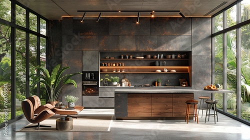 Well-Furnished Living Room With Abundant Windows