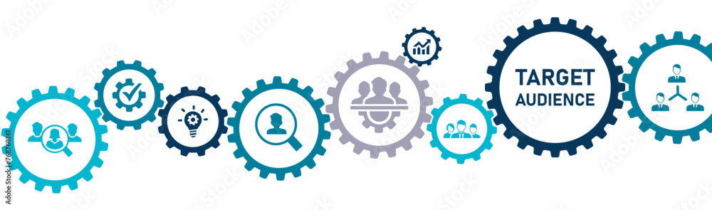 Target Audience banner website icon vector illustration concept with an icons of customer segmentation marketing strategy management human relationship business resource targeting on white background 