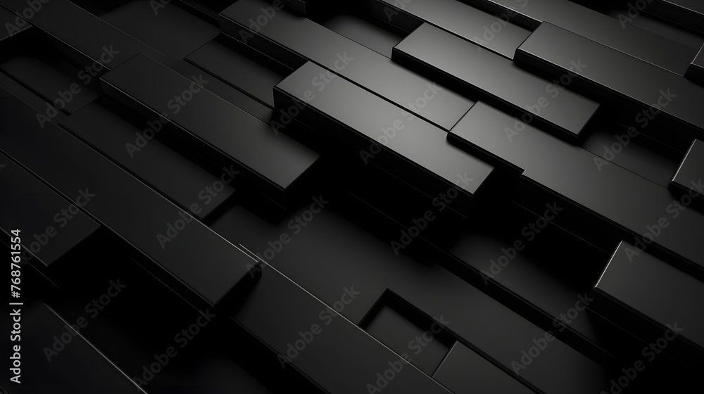 black rectangular tiles wallpaper abstract graphic poster web page PPT background - obrazy, fototapety, plakaty 