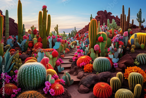 cactus desert on background photo