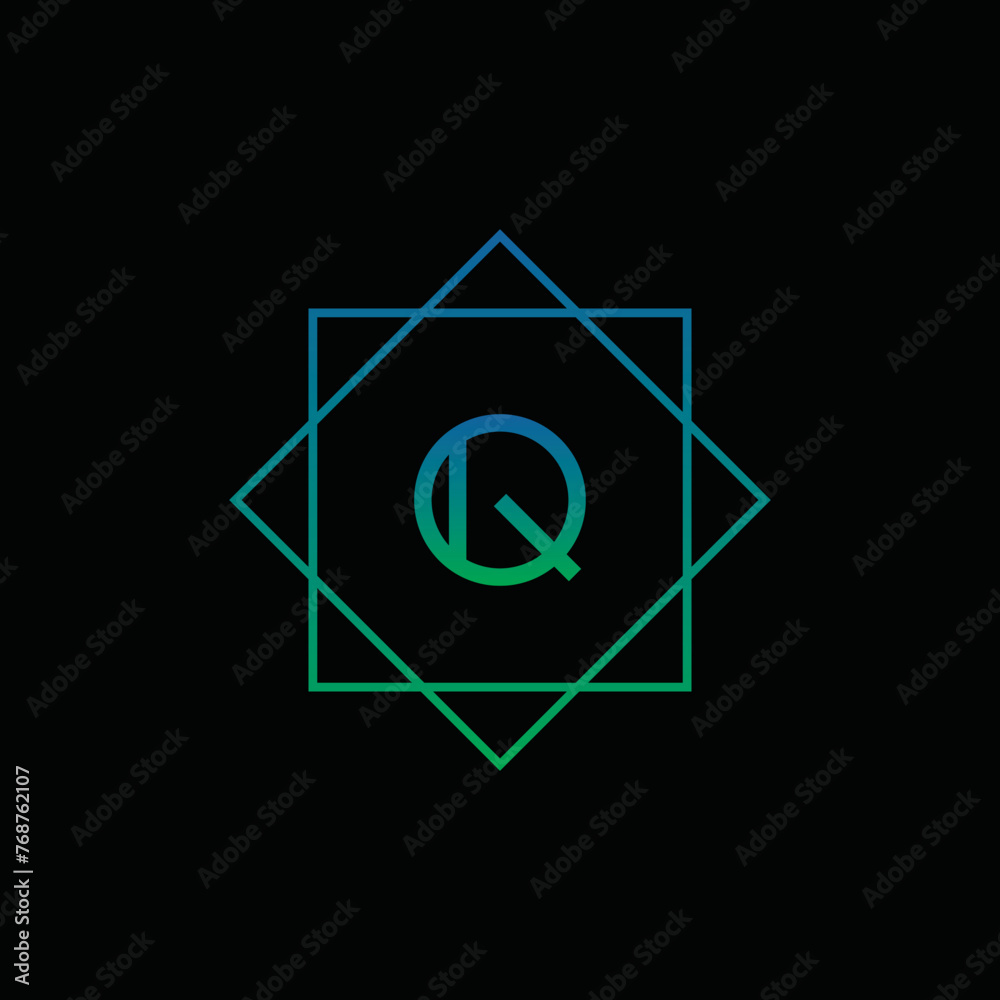 Letter Q Logo. Letter Design Vector on black background Letter Q Logo. Letter Design Vector on black background
