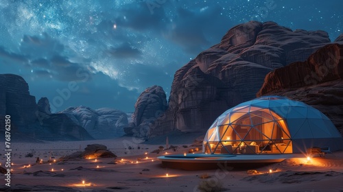 Tents on Snowy Ground