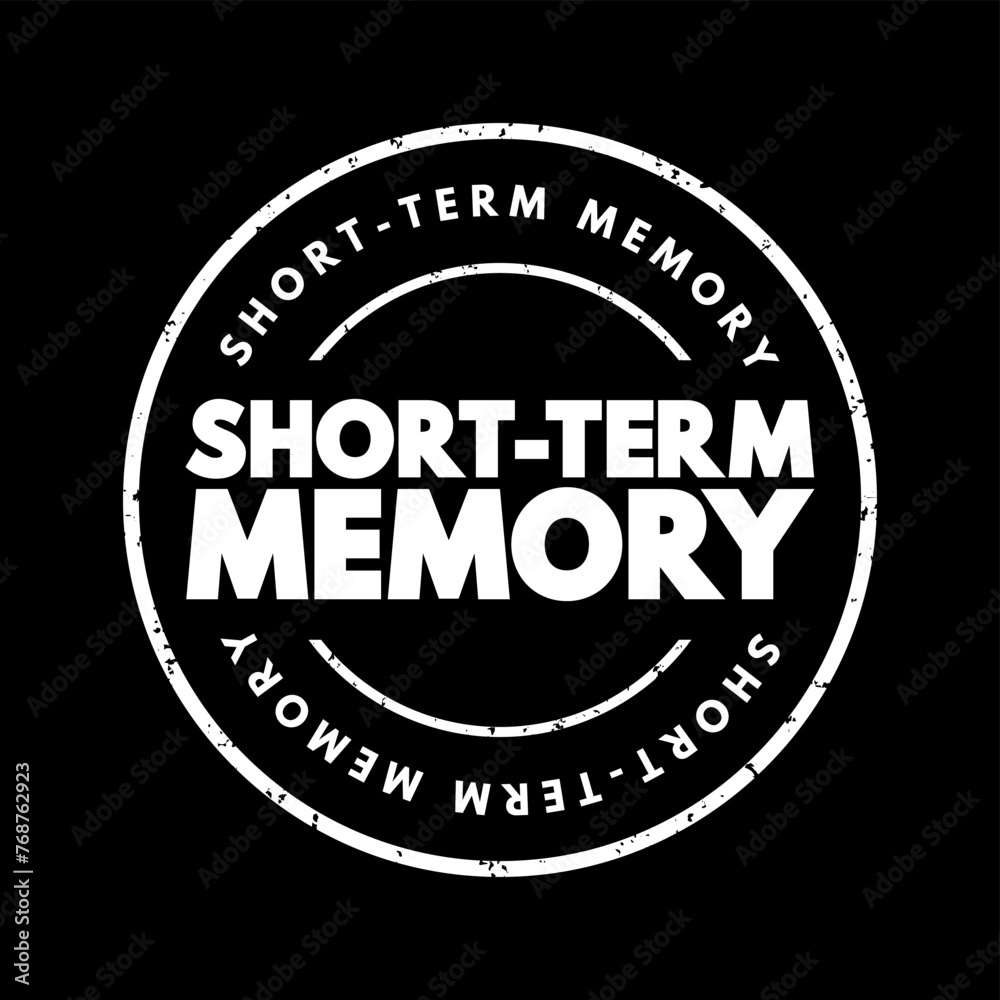 Short-term memory - information that a person is currently thinking about or is aware of, text concept stamp