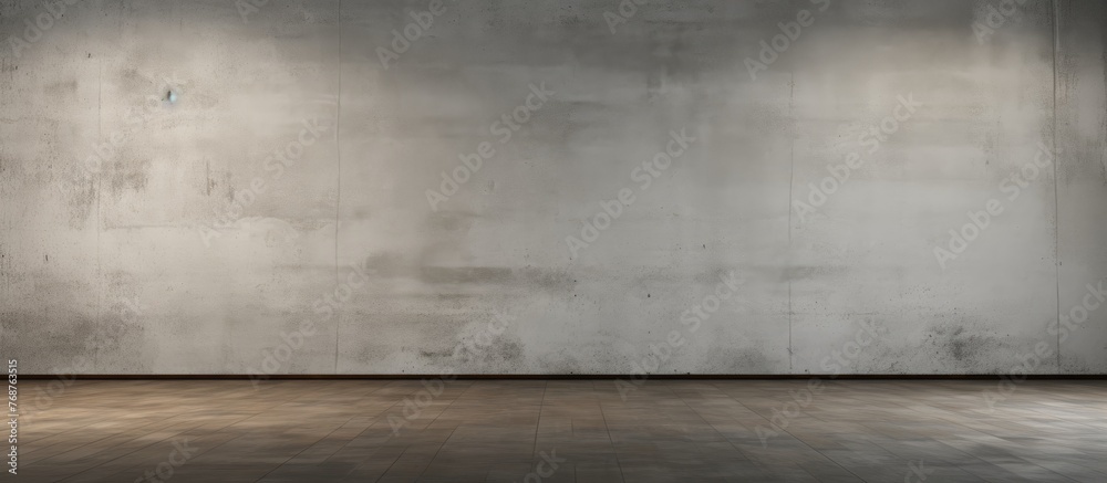 An interior space with a concrete wall and floor, creating a minimalistic and industrial ambiance. The room is devoid of furniture or decor, emphasizing the raw and textured surfaces.