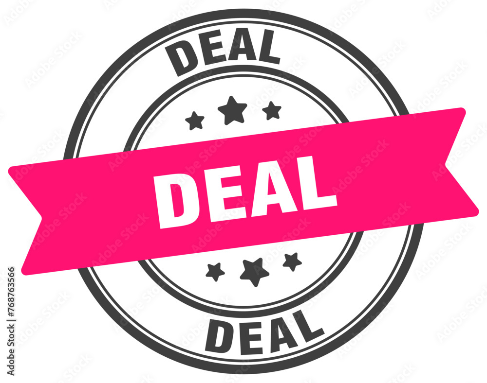 Fototapeta premium deal stamp. deal label on transparent background. round sign