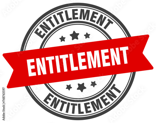 entitlement stamp. entitlement label on transparent background. round sign