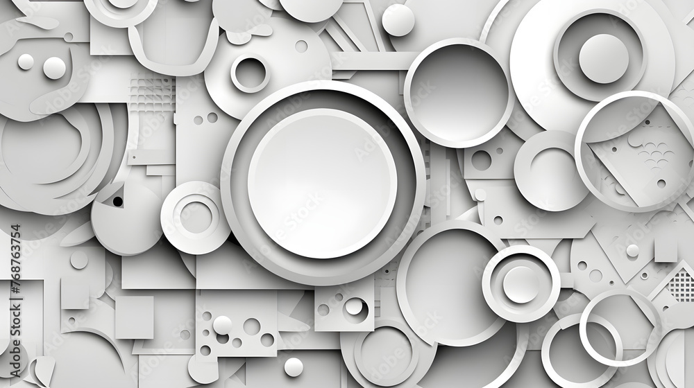 Obraz premium Gray and white sculpture mechanical geometry abstract graphic poster web page PPT background