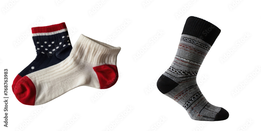 set of socks isolated on transparent background set of socks isolated on transparent background