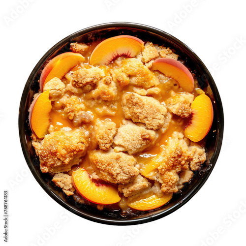 Peach Cobbler Isolated on a Transparent Background