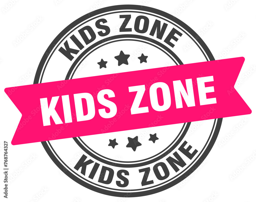 kids zone stamp. kids zone label on transparent background. round sign