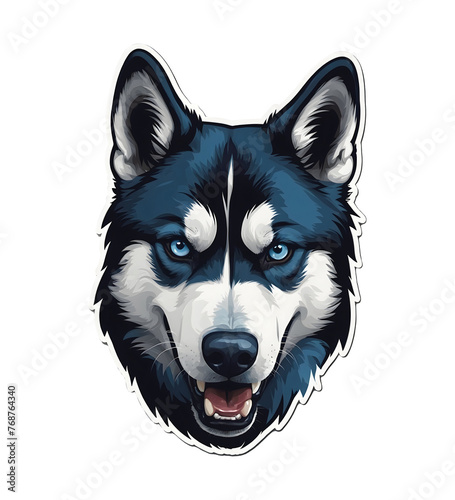 Cartoon Siberian Husky. Perfect for stickers, t-shirts or Design templates. Generative AI. V60 © TransparentAi