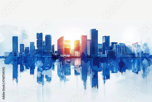 blue city skyline