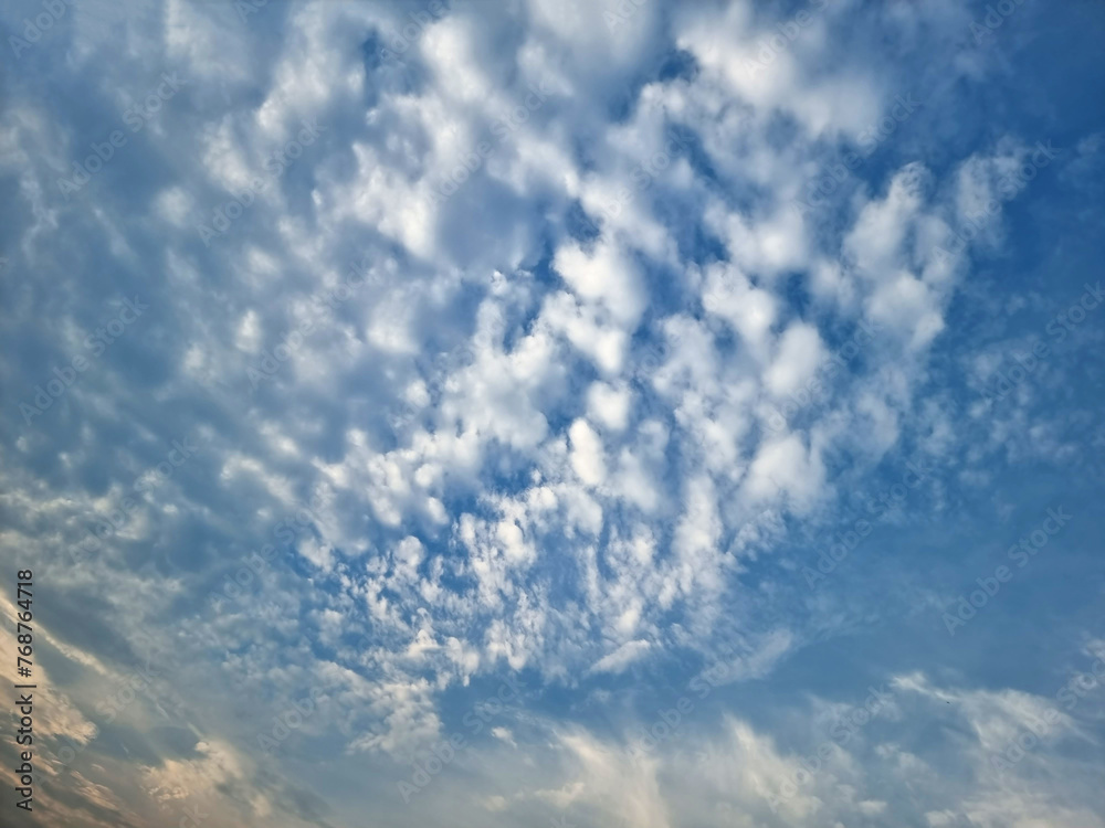 The perspective of clouds in the blue sky backgrounds The perspective of clouds in the blue sky backgrounds