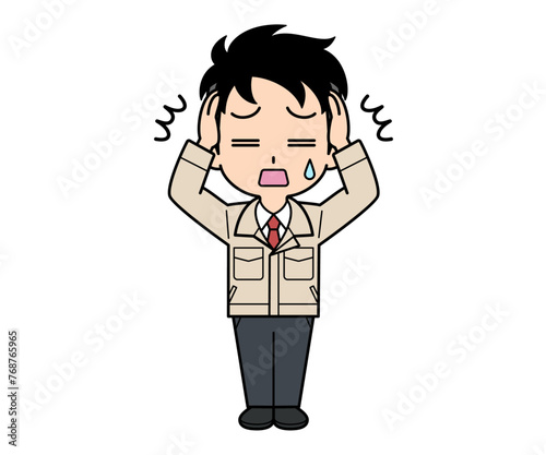 ショックを受ける営業マンの男性