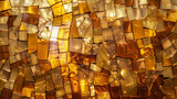 Glimmering golden shards forming a textured, abstract art piece.