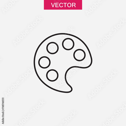 palette icon vector, flat liner illustration on white background..eps