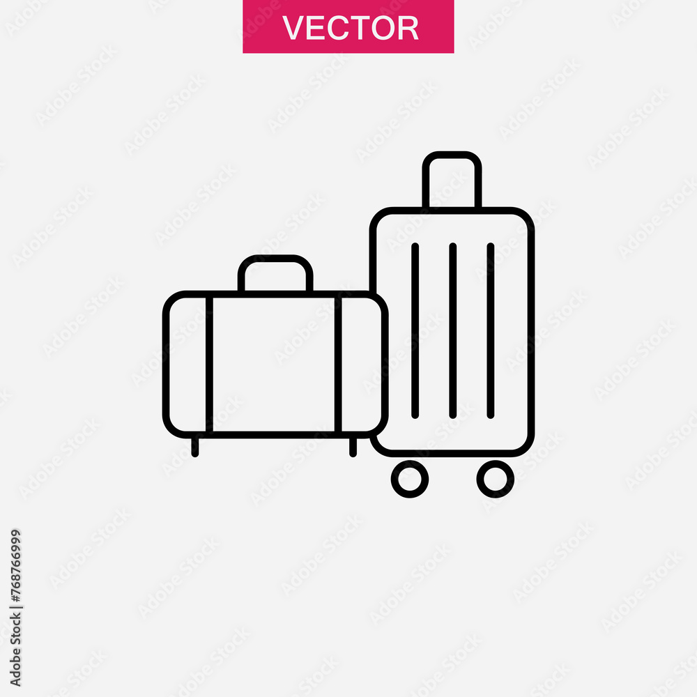 Baggage, luggage line icon,vector flat trendy style illustration on white background..eps Baggage, luggage line icon,vector flat trendy style illustration on white background..eps