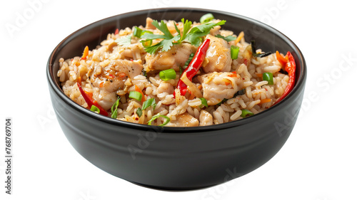 Chicken long rice isolated on white background