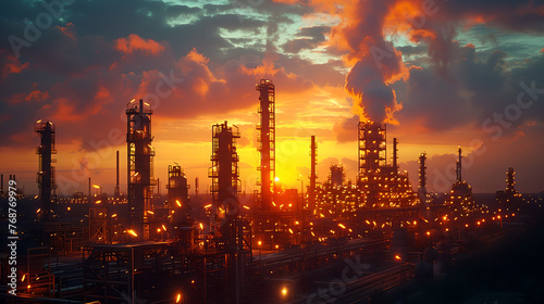 Refinery Silhouette Sunset