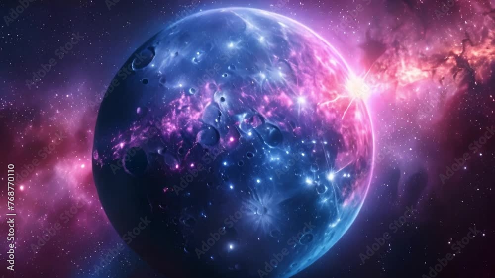 Astral vista: Animation unveils mesmerizing view of planet in space. Astral vista: Animation unveils mesmerizing view of planet in space.