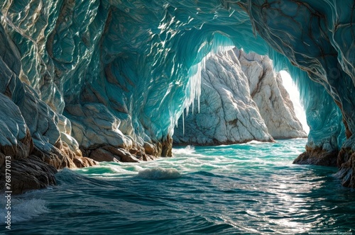 Blue caves. Beautiful landscape.