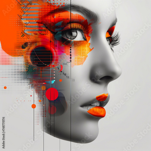 Abstract portrait of a beautiful woman with bright make-up and hairstyle © Виктория Дутко